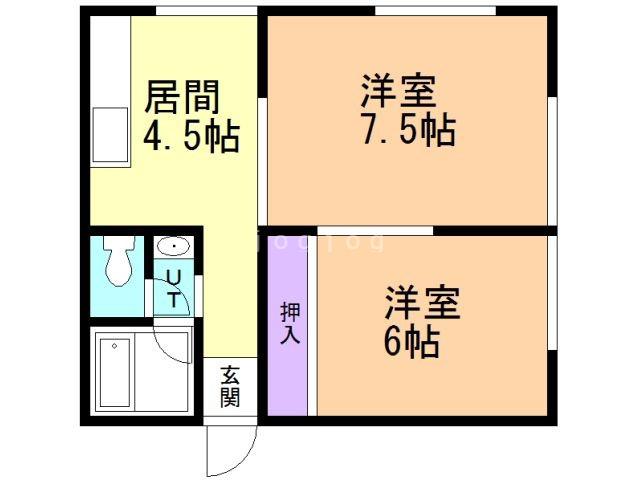 ニューポートアオバ(2DK/1階)の間取り写真