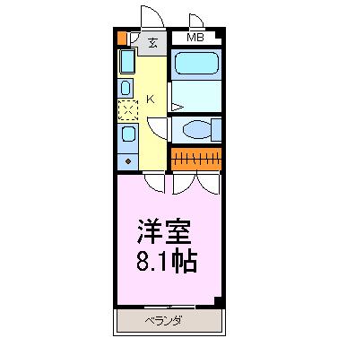 セフィラD(1K/2階)の間取り写真