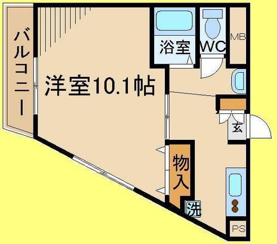 クワトロ(1K/3階)の間取り写真
