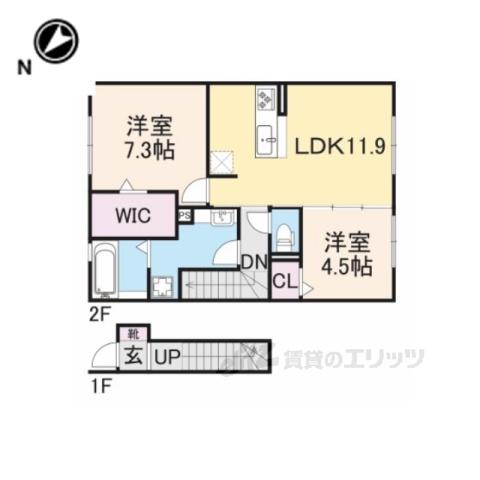 ベルフルール(2LDK/2階)の間取り写真