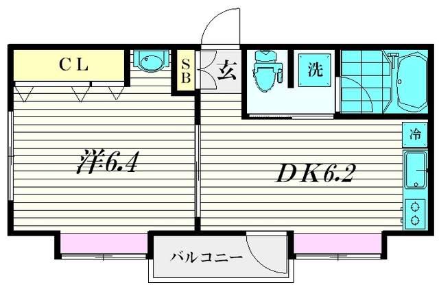 コンサイド-B(1DK/1階)の間取り写真
