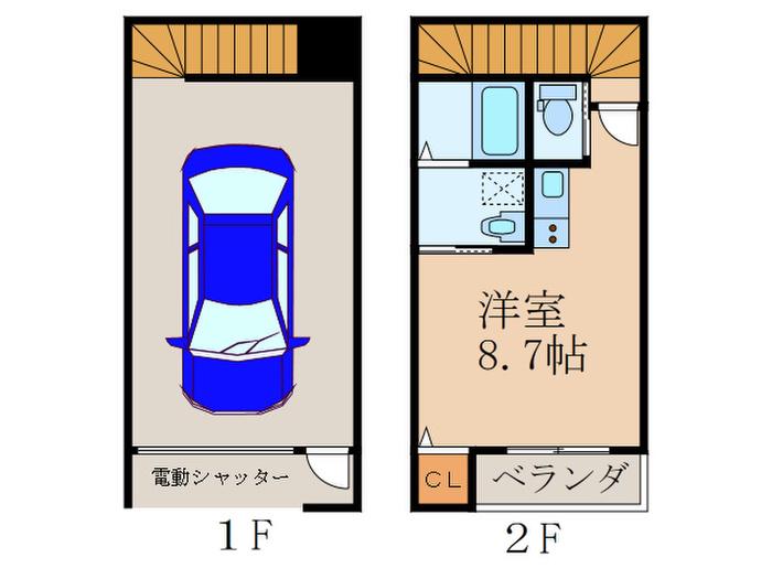 ラディア行事 A棟(ワンルーム/1階)の間取り写真