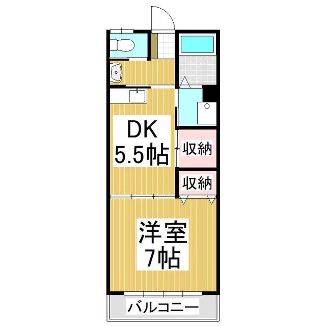 ベルメゾン高松(1DK/1階)の間取り写真