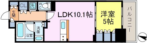 パレステージ新小岩ファストコート(1LDK/7階)の間取り写真