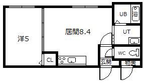 IMS2.7(1DK/2階)の間取り写真