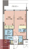 プレジオ城北(1LDK/9階)の間取り写真