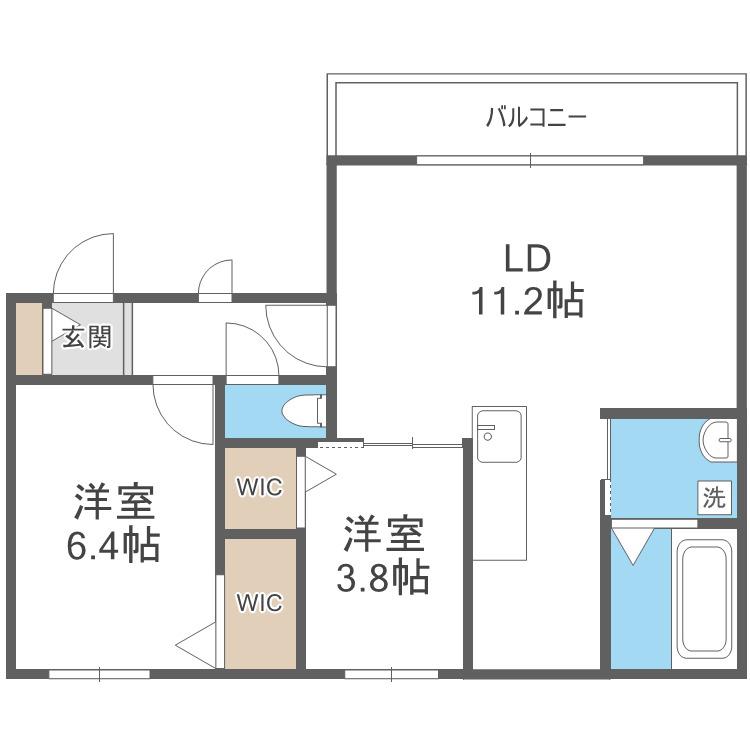 RESIDENCE LEA LEA(2LDK/2階)の間取り写真