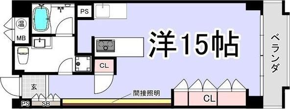 江戸堀アーバンライフ(ワンルーム/4階)の間取り写真