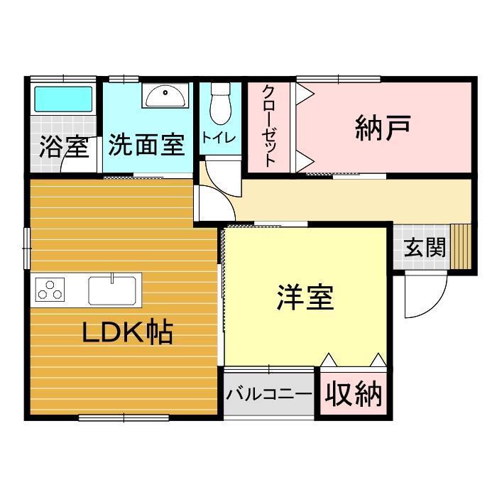 イーハトーブ(1SLDK/1階)の間取り写真