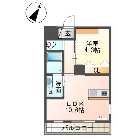 モンテリブロ(1LDK/2階)の間取り写真