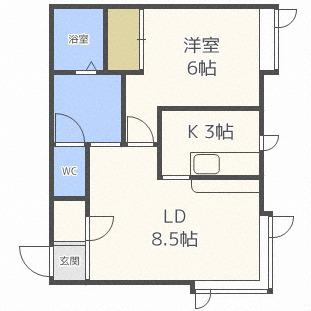 パステルハウス(1LDK/2階)の間取り写真