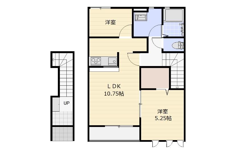 リーブルファイン中宗岡(2LDK/2階)の間取り写真