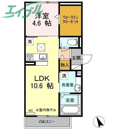 ルピナス(1LDK/1階)の間取り写真