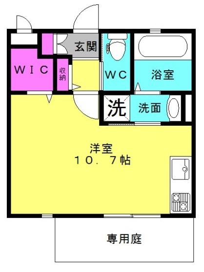 アーバンライフ平岡II(ワンルーム/1階)の間取り写真