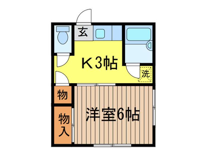 本村荘(1K/1階)の間取り写真