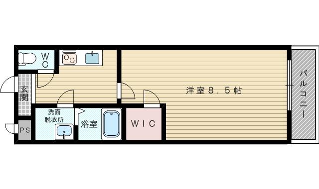 フジパレス吹田ウエストⅡ番館(1K/2階)の間取り写真