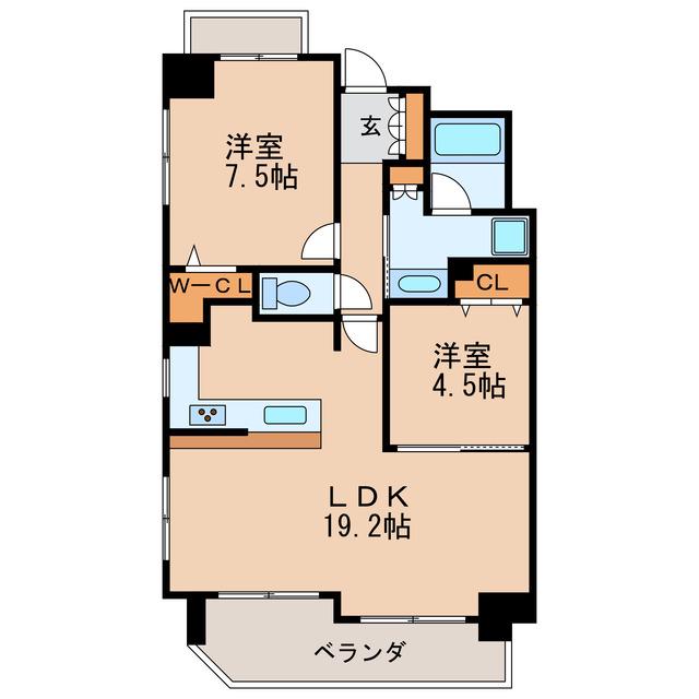 プレサンス錦エボリューション(2LDK/12階)の間取り写真