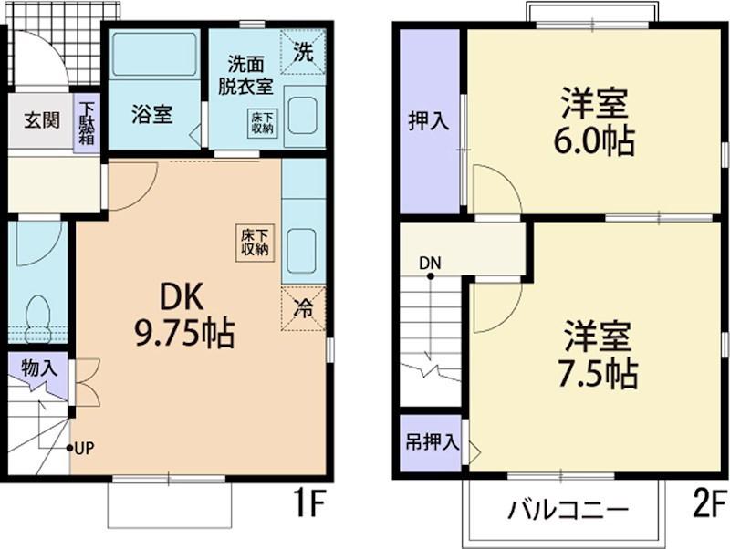 FORET CHARMANT D 101(2DK/1階)の間取り写真