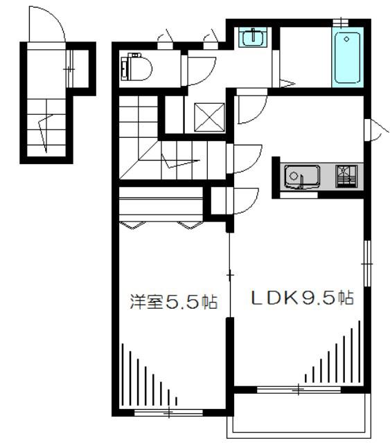 ザ・クレール(1LDK/2階)の間取り写真