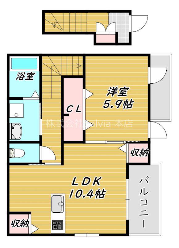 カーサ 彦(1LDK/2階)の間取り写真