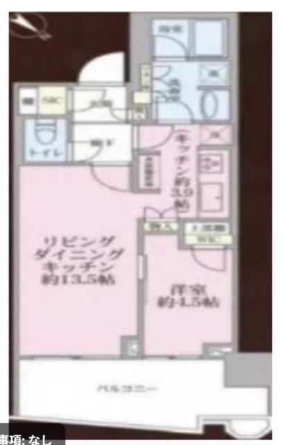 パークタワー勝どきミッド(1LDK/13階)の間取り写真