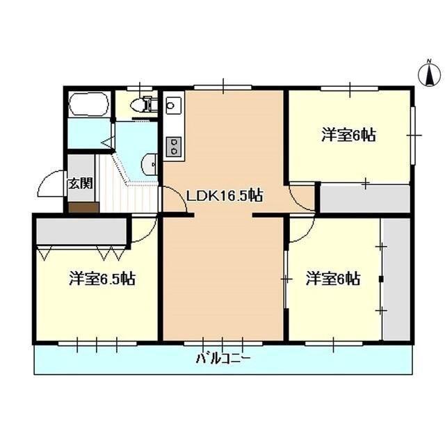 レイク平和A(3LDK/2階)の間取り写真