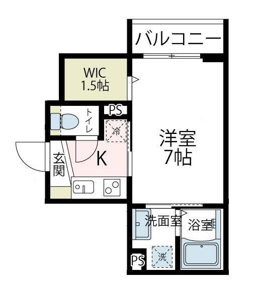SANTE BRANCHE川崎(1K/1階)の間取り写真