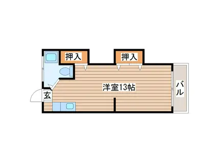 菅原アパート(ワンルーム/2階)の間取り写真