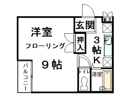 コモド嵯峨(1K/1階)の間取り写真