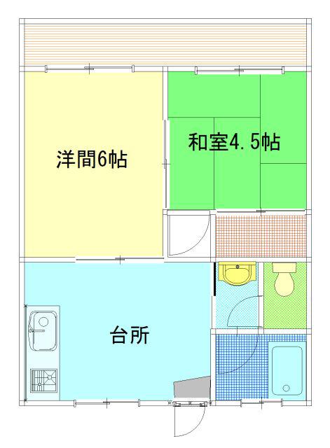 たなか荘(2DK/2階)の間取り写真
