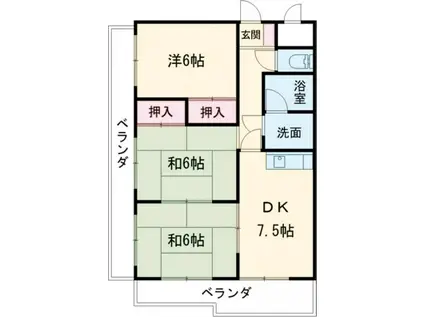 ドリームタウン藤塚(3DK/3階)の間取り写真