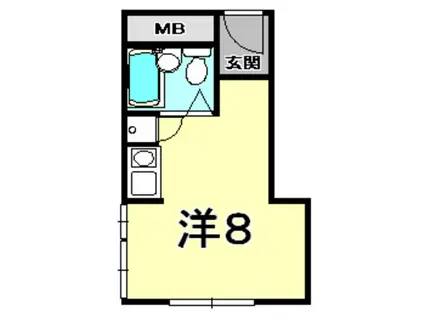 クリフサイド西岡本(ワンルーム/3階)の間取り写真