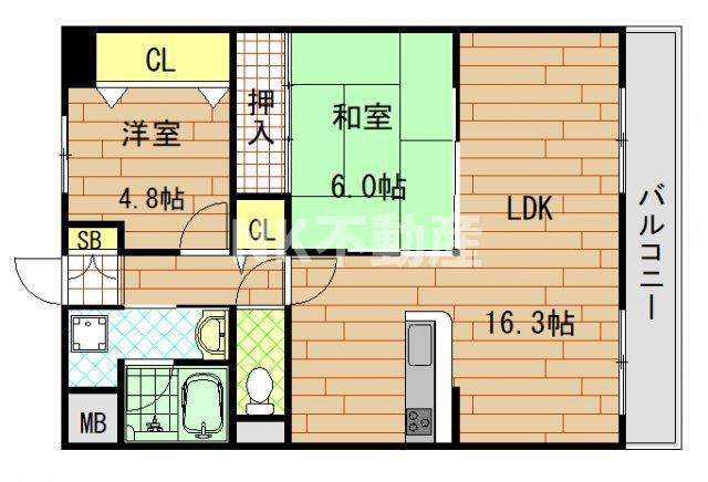 エクセレントバーツ(2LDK/3階)の間取り写真