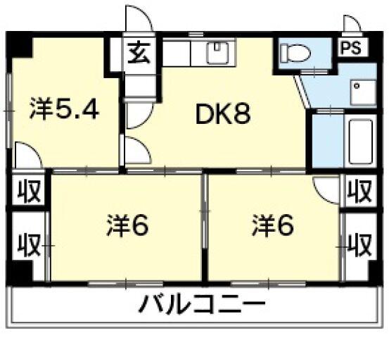 ラヴェニューモリ(3DK/3階)の間取り写真