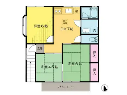 田中ハイツ(3DK/2階)の間取り写真