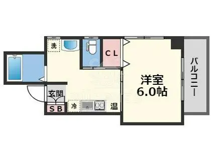 みおつくし堂島II(1K/2階)の間取り写真