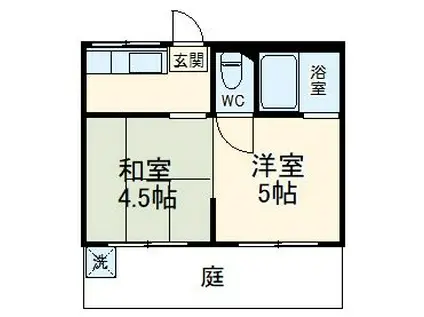 第1浅田荘(2K/1階)の間取り写真