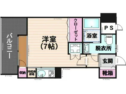 エステート・モア・日赤AV(1K/2階)の間取り写真