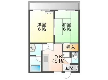 SAMSQUARE加賀(2DK/1階)の間取り写真