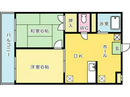 長浜ハイツ(2DK/2階)の間取り写真