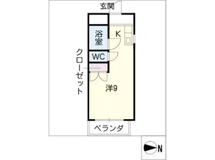 福善ビル(ワンルーム/4階)の間取り写真