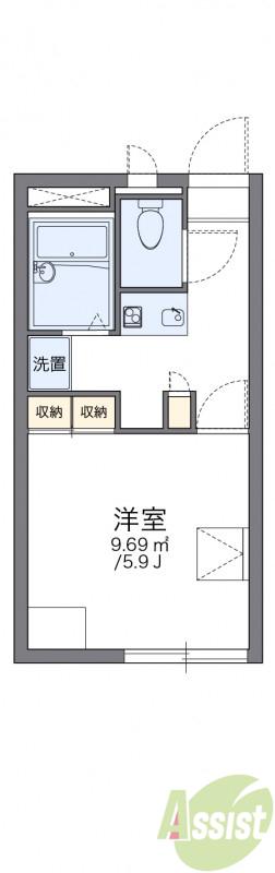 レオパレスアムール豊中南(1K/2階)の間取り写真