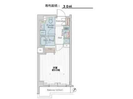 カスタリア三宿(1K/3階)の間取り写真