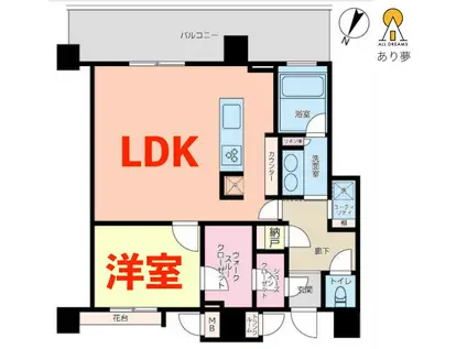パークタワー横濱ポートサイド(1LDK/34階)の間取り写真