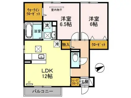 D-ROOM栄谷(2LDK/1階)の間取り写真