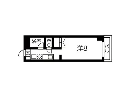 ヴァンヴェール名古屋(ワンルーム/4階)の間取り写真