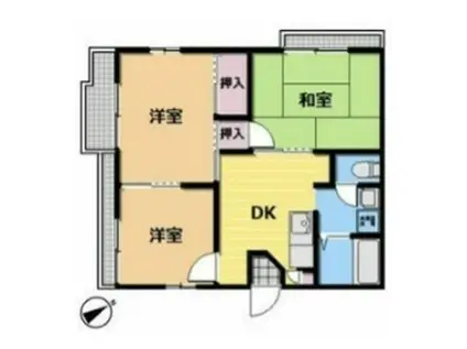 サンハイツ湘南(3DK/2階)の間取り写真