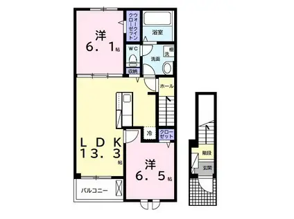 メゾン アールエスピー(2LDK/2階)の間取り写真