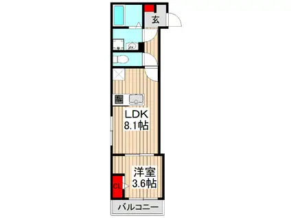 CLAIR DE LUNE(1LDK/2階)の間取り写真