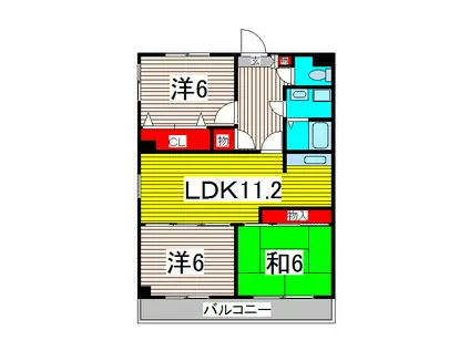 アヤメマンション(3LDK/3階)の間取り写真